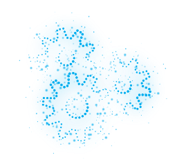 Dynamic graphic of blue particles representing a DEFINITY operational toolkit with helpful resources