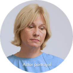 Case study of DEFINITY® used in an outpatient setting with an image representing of a 46-year-old woman with hypertrophic cardiomyopathy
