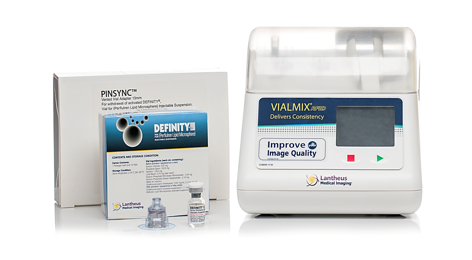 DEFINITY®, VIALMIX®, and PINSYNC® products.