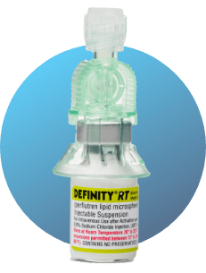 Definity RT® vial with ViaLok® attached.
