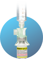 ViaLok® attached to a vial of Definity RT®.